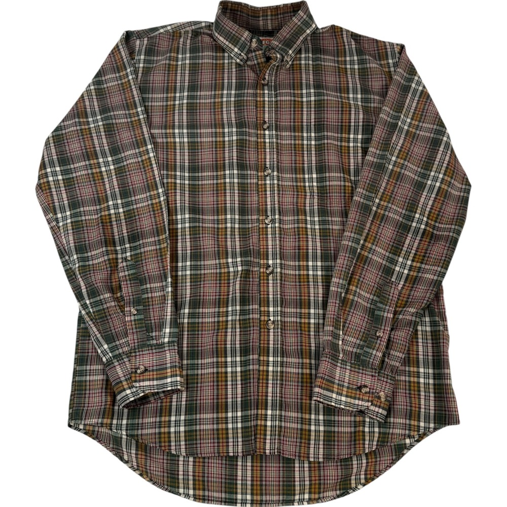 VTG McGregor Classics Mens Plaid Long Sleeve Button Down Shirt Green Size L